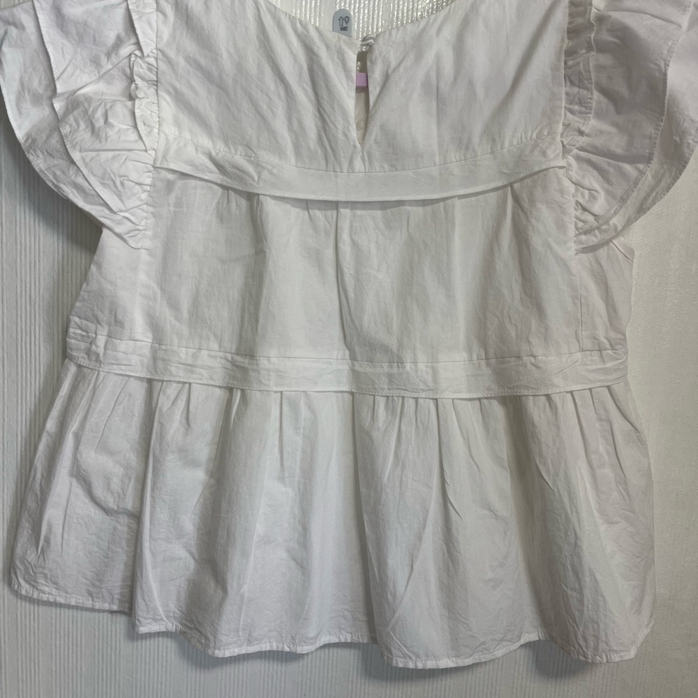 White Ruffled Women's Blouse - Picture 4 of 7